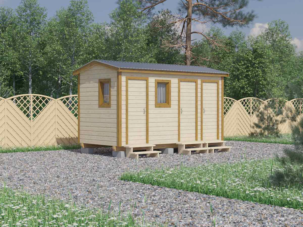 Хозблок для дачи Белла 2x4 Площадь: 8 м² в готовом виде с душем ...